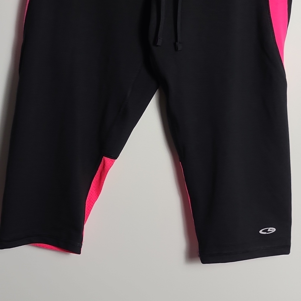 CHAMPION NWT High Performance Black & Pink Leggings w/ Drawstring Waistband L - Picture 7 of 14
